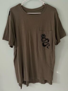 Taylor Swift Reputation Stadium Tour Olive Green Pocket Tee with Snake Graphic